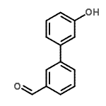 structure of CAS# 400745-17-7, 3'-Hydroxy-3-Biphenylcarbaldehyde;[1,1'-BIPHENYL]-3-CARBOXALDEHYDE,3'-HYDROXY-;3'-hydroxy biphenyl-3-carbaldehyde;3'-Hydroxy-biphenyl-3-carbaldehyde