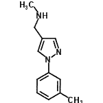 structure of CAS# 400756-89-0, N-Methyl-1-[1-(3-Methylphenyl)-1H-Pyrazol-4-Yl]Methanamine;methyl{[1-(3-methylphenyl)pyrazol-4-yl]methyl}amine;N-methyl-1-[1-(3-methylphenyl)-1H-pyrazol-4-yl]methanamine;N-Methyl-<wbr>N-{[1-(3-<wbr>methylphe<wbr>nyl)-1H-p<wbr>yrazol-4-<wbr>yl]-methy<wbr>l}amine