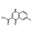 structure of CAS# 40107-06-0, 4-Hydroxy-6-Iodo-3-Quinolinecarboxylic Acid;1,4-Dihydro-6-iodo-4-oxoquinoline-3-carboxylic acid;3-Carboxy-1,4-dihydro-6-iodo-4-oxoquinoline;4-Hydroxy-6-iodoquinoline-3-carboxylicacid