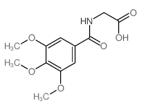 structure of CAS# 40915-27-3, (3,4,5-Trimethoxybenzoyl)Amino]Acetic Acid;2-[[Oxo-(3,4,5-Trimethoxyphenyl)Methyl]Amino]Acetate;2-[(3,4,5-Trimethoxyphenyl)Carbonylamino]Ethanoate;Zinc00047616