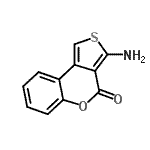 structure of CAS# 41078-15-3, 3-Amino-4H-Thieno[3,4-c]Chromen-4-One;3-Amino-4H-thieno[3,4-c]chromen-4-one;3-Amino-4H-thieno[3,4-c]chromen-4-one #;3-aminothiopheno[3,4-c]chromen-4-one