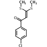 structure of CAS# 41467-26-9, 1-(4-Chlorophenyl)-3,3-Bis(Methylsulfanyl)-2-Propen-1-One;1-(4-chlorophenyl)-3,3-bis(methylsulfanyl)prop-2-en-1-one;1-(4-Chloro-phenyl)-3,3-bis-methylsulfanyl-propeno;1-(4-CHLORO-PHENYL)-3,3-BIS-METHYLSULFANYL-PROPENONE