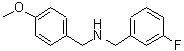 structure of CAS# 418792-57-1, 1-(3-Fluorophenyl)-N-(4-Methoxybenzyl)Methanamine;(3-fluorobenzyl)(4-methoxybenzyl)amine;(3-Fluoro-benzyl)-(4-methoxy-benzyl)-amine;[(3-fluorophenyl)methyl][(4-methoxyphenyl)methyl]amine