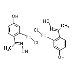 structure of CAS# 419581-64-9, Chloro-[5-Hydroxy-2-(N-Hydroxy-C-Methyl-Carbonimidoyl)Phenyl]Palladium;Di-Âµ-chl<wbr>orobis[5-<wbr>hydroxy-2<wbr>-[1-(hydr<wbr>oxyimino-<wbr> N)ethyl]<wbr>phenyl- C<wbr>]palladiu<wbr>m(II) dim<wbr>er;DI-U-CHLOROBIS(5-HYDROXY-2-(1-(HYDROXYI&;Di-μ-chlo<wbr>robis[5-h<wbr>ydroxy-2-<wbr>[1-(hydro<wbr>xyimino-κ<wbr>N)ethyl]p<wbr>henyl-κC]<wbr>dipalladi<wbr>um