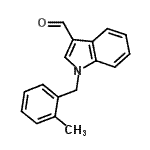 structure of CAS# 428495-34-5, 1-(2-Methylbenzyl)-1H-Indole-3-Carbaldehyde;1-(2-methylbenzyl)-1H-indole-3-carbaldehyde;1-[(2-methylphenyl)methyl]indole-3-carbaldehyde;MFCD02641280