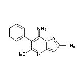 structure of CAS# 428845-73-2, 2,5-Dimethyl-6-Phenylpyrazolo[1,5-a]Pyrimidin-7-Amine;2,5-dimethyl-6-phenylpyrazolo[1,5-a]pyrimidin-7-amine;2,5-dimethyl-6-phenylpyrazolo[1,5-a]pyrimidin-7-ylamine;MFCD02661827