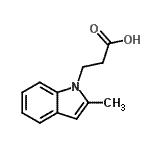 结构式 CAS# 42951-33-7, 3-(2-甲基-1H-吲哚-1-基)丙酸