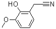 structure of CAS# 42973-56-8, 2-Hydroxy-3-Methoxy-Benzeneacetonitrile;2-(2-Hydroxy-3-Methoxy-Phenyl)Acetonitrile;2-(2-Hydroxy-3-Methoxy-Phenyl)Ethanenitrile;Nsc291918