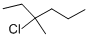 structure of CAS# 43197-78-0, 3-Chloro-3-Methylhexane;3-Chloro-3-Methyl-Hexane;Hexane, 3-Chloro-3-Methyl-