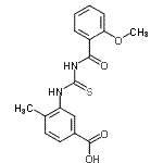 CAS 登录号：433691-40-8， 3-{[(2-甲氧基苯甲酰基)硫代氨基甲酰]氨基}-4-甲基苯甲酸