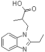 结构式 CAS# 435342-07-7, 3-(2-乙基-1H-苯并咪唑-1-基)-2-甲基丙酸