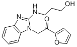structure of CAS# 435345-14-5, 1-Furan-2-Yl-2-[2-(3-Hydroxy-Propylamino)-Benzoimidazol-1-Yl]-Ethanone;1-(2-Furyl)-2-[2-(3-Hydroxypropylamino)Benzimidazol-1-Yl]Ethanone;1-(2-Furyl)-2-[2-(3-Hydroxypropylamino)-1-Benzimidazolyl]Ethanone;Zinc01757723