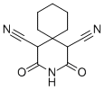 structure of CAS# 4355-15-1, 2,4-Dioxo-3-Azaspiro[5.5]Undecane-1,5-Dicarbonitrile;8,10-Diketo-9-Azaspiro[5.5]Undecane-7,11-Dicarbonitrile;Nsc169442;2,4-Dioxo-3-Azaspiro(5.5)Undecane-1,5-Dicarbonitrile