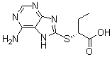 structure of CAS# 436086-77-0, 2-[(6-Amino-9H-Purin-8-Yl)Thio]-Butanoic Acid;(2S)-2-[(6-Amino-7H-Purin-8-Yl)Thio]Butanoate;(2S)-2-[(6-Amino-7H-Purin-8-Yl)Thio]Butyrate;Zinc00281022
