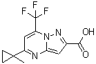 structure of CAS# 436088-38-9, 5-(1-Methylcyclopropyl)-7-(Trifluoromethyl)Pyrazolo[1,5-a]Pyrimidine-2-Carboxylic Acid;5-(1-meth<wbr>ylcyclopr<wbr>opyl)-7-(<wbr>trifluoro<wbr>methyl)py<wbr>razolo[1,<wbr>5-a]pyrim<wbr>idine-2-c<wbr>arboxylic<wbr> acid;5-(1-Meth<wbr>yl-cyclop<wbr>ropyl)-7-<wbr>trifluoro<wbr>methyl-py<wbr>razolo[1,<wbr>5-a]pyrim<wbr>idine-2-c<wbr>arboxylic<wbr> acid;5-(1-METH<wbr>YL-CYCLOP<wbr>ROPYL)-7-<wbr>TRIFLUORO<wbr>METHYL-PY<wbr>RAZOLO[1,<wbr>5-A]PYRIM<wbr>IDINE-2-C<wbr>ARBOXYLIC<wbr>ACID