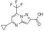 structure of CAS# 436088-48-1, 5-Cyclopropyl-7-(Trifluoromethyl)Pyrazolo[1,5-a]Pyrimidine-2-Carboxylic Acid;5-Cyclopropyl-7-(Trifluoromethyl)-2-Pyrazolo[1,5-A]Pyrimidinecarboxylate;Zinc00377201