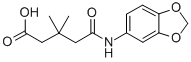 structure of CAS# 436088-57-2, 4-(Benzo[1,3]Dioxol-5-Ylcarbamoyl)-3,3-Dimethyl-Butyric Acid;5-(1,3-Benzodioxol-5-Ylamino)-3,3-Dimethyl-5-Oxo-Pentanoate;5-(1,3-Benzodioxol-5-Ylamino)-5-Keto-3,3-Dimethyl-Valerate;Zinc00176079