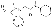 structure of CAS# 436096-87-6, N-Cyclohexyl-2-(3-Formyl-2-Methyl-Indol-1-Yl)-Acetamide;N-Cyclohexyl-2-(3-Formyl-2-Methyl-Indol-1-Yl)-Acetamide;Zinc02506923;Bas 04201661