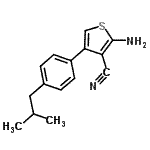 结构式 CAS# 438218-65-6, 2-氨基-4-(4-异丁基苯基)-3-噻吩甲腈