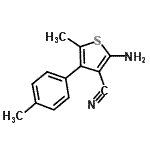 结构式 CAS# 438613-84-4, 2-氨基-5-甲基-4-(4-甲基苯基)-3-噻吩甲腈