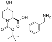 structure of CAS# 441044-14-0, (2S,4S)-N-Boc-4-Hydroxypiperidine-2-Carboxylic Acid Benzylamine Salt;(2S,4S)-1-Tert-Butoxycarbonyl-4-Hydroxy-Piperidine-2-Carboxylate;(2S,4S)-1-(Tert-Butoxy-Oxomethyl)-4-Hydroxy-2-Piperidinecarboxylate;(2S,4S)-1-Tert-Butoxycarbonyl-4-Hydroxy-Pipecolinate
