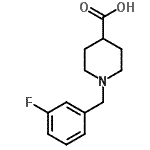 structure of CAS# 451485-55-5, 1-(3-Fluorobenzyl)-4-Piperidinecarboxylic Acid;1-(3-Fluorobenzyl)-4-piperidinecarboxylic;1-(3-Fluoro-benzyl)-piperidine-4-carboxylic acid;1-[(3-fluorophenyl)methyl]piperidine-4-carboxylic acid