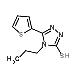structure of CAS# 451501-84-1, 4-Propyl-5-(2-Thienyl)-4H-1,2,4-Triazole-3-Thiol;4-propyl-5-(2-thienyl)-1,2,4-triazole-3-thiol;4-propyl-5-(thiophen-2-yl)-4H-1,2,4-triazole-3-thiol;4-Propyl-5-thien-2-yl-4H-1,2,4-triazole-3-thiol