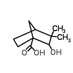 structure of CAS# 469-73-8, 2-Hydroxy-3,3-Dimethylbicyclo[2.2.1]Heptane-1-Carboxylic Acid;(1S,3R,4R<wbr>)-3-Hydro<wbr>xy-4,7,7-<wbr>trimethyl<wbr>-bicyclo[<wbr>2.2.1]hep<wbr>tane-1-ca<wbr>rboxylic <wbr>acid meth<wbr>yl ester;2-Hydroxy<wbr>-3,3-dime<wbr>thyl-bicy<wbr>clo[2.2.1<wbr>]heptane-<wbr>1-carboxy<wbr>lic acid;2-hydroxy-3,3-dimethylbicyclo[2.2.1]heptanecarboxylic acid