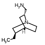 structure of CAS# 475160-61-3, 1-[(2R,4S,5R)-5-Ethyl-1-Azabicyclo[2.2.2]Oct-2-Yl]Methanamine;(2R,4S,5R)-2-Aminomethyl-5-ethylquinuclidine;1-Azabicy<wbr>clo[2.2.2<wbr>]octane-2<wbr>-methanam<wbr>ine, 5-et<wbr>hyl-, (1S<wbr>,2R,4S,5R<wbr>)-