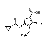 CAS#: 477567-25-2， 5-[(Cyclopropylcarbonyl)Amino]-4-Ethyl-3-Methyl-2-Thiophenecarboxylic Acid
