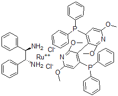 结构式 CAS# 478308-91-7, 二氯[(R)-(+)-2,2',6,6'-四甲氧基-4,4'-二(二苯基膦基)-3, 3'-联吡啶][(1R,2R)-(+)-1,2-二苯基乙二胺]钌(II)