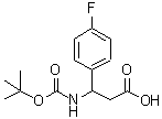 结构式 CAS# 479064-88-5, 叔丁氧羰基-L-3-氨基-3-(4-氟苯基)-丙酸