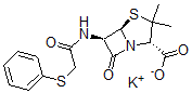 CAS#: 4803-45-6， 6a-[[(Phenylthio)Acetyl]Amino]Penicillanic Acid Potassium Salt
