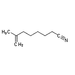 structure of CAS# 485320-20-5, 7-Methyl-7-Octenenitrile;7-methyl-7-octenenitrile;7-Methyloct-7-enenitrile;7-Methyloct-7-enenitrile 97%