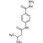 structure of CAS# 496013-13-9, N-[4-(Hydrazinocarbonyl)Phenyl]-3-Methylbutanamide;N-(4-(hydrazinecarbonyl)phenyl)-3-methylbutanamide;N-[4-(hydrazinylcarbonyl)phenyl]-3-methylbutanamide;MFCD03306097