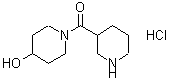 structure of CAS# 496057-57-9, (4-Hydroxy-1-Piperidyl)-(3-Piperidyl)Methanone Hydrochloride;(4-Hydrox<wbr>y-1-piper<wbr>idinyl)(3<wbr>-piperidi<wbr>nyl)metha<wbr>none hydr<wbr>ochloride;(4-hydrox<wbr>ypiperidi<wbr>n-1-yl)(p<wbr>iperidin-<wbr>3-yl)meth<wbr>anone hyd<wbr>rochloride;(4-Hydroxy-piperidin-1-yl)-piperidin-3-yl-