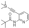 structure of CAS# 499193-46-3, 2,2-Dimethyl-N-{3-[(Trimethylsilyl)Ethynyl]-2-Pyridinyl}Propanamide;2,2-Dimet<wbr>hyl-N-(3-<wbr>trimethyl<wbr>silanylet<wbr>hynyl-pyr<wbr>idin-2-yl<wbr>)-propion<wbr>amide;N-(3-((trimethylsilyl)ethynyl)pyridin-2-yl)pivalamide;MFCD08235135
