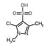 结构式 CAS# 499785-48-7, 5-氯-1,3-二甲基-1H-吡唑-4-磺酸