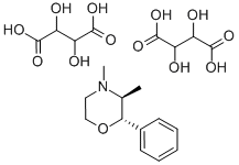 structure of CAS# 50-58-8, Phendimetrazine Bitartrate;(2R,3R)-2,3-Dihydroxybutanedioic Acid;(2S,3S)-3,4-Dimethyl-2-Phenyl-Morpholine;(2S,3S)-3,4-Dimethyl-2-Phenyl-Morpholine;Tartaric Acid;D-3,4-Dimethyl-2-Phenyl-Morpholine Tartrate