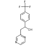 structure of CAS# 502625-51-6, 2-(2-Pyrazinyl)-1-[4-(Trifluoromethyl)Phenyl]Ethanol;2-(pyrazin-2-yl)-1-(4-(trifluoromethyl)phenyl)ethanol;2-Propyl Thiazole;2-Pyrazin-2-yl-1-(4-trifluoromethylphenyl)ethanol