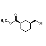 structure of CAS# 502650-56-8, Methyl (1R,3S)-3-(Hydroxymethyl)Cyclohexanecarboxylate;Methyl cis-3-hydroxymethylcyclohexane-1-carboxylate;MFCD06799219