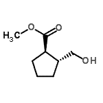 structure of CAS# 502650-66-0, Methyl (1R,2R)-2-(Hydroxymethyl)Cyclopentanecarboxylate;(1R,2R)-methyl 2-(hydroxymethyl)cyclopentanecarboxylate;Methyl trans-2-hydroxymethylcyclopentane-1-carboxylate;MFCD06799097