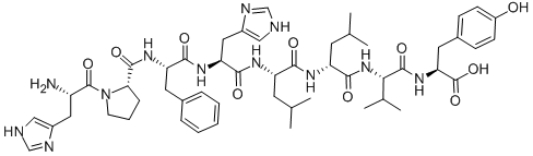 结构式 CAS# 50410-01-0, 组氨酰-脯氨酰-苯丙氨酰-组氨酰-亮氨酰-D-亮氨酰-缬氨酰-酪氨酸