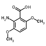 结构式 CAS# 50472-10-1, 2-氨基-3,6-二甲氧基苯甲酸