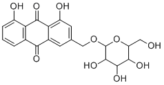 CAS 登录号:50488-89-6, 芦荟属-大黄素-3-(羟基甲基)-O-β-D-吡喃葡萄糖苷