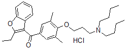 CAS#: 50602-48-7， [4-[3-(Dibutylamino)propoxy]-3,5-dimethyl-phenyl]-(2-ethylbenzofuran-3-yl)methanone hydrochloride