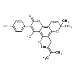 CAS#: 5084-00-4， 4-Hydroxy-3-(4-Hydroxyphenyl)-5-Methoxy-8,8-Dimethyl-6-(3-Methyl-2-Buten-1-Yl)-2H,8H-Pyrano[2,3-f]Chromen-2-One