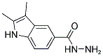 structure of CAS# 5094-42-8, 2,3-Dimethyl-1 H-Indole-5-Carboxylic Acid Hydrazide;2,3-Dimethyl-1H-Indole-5-Carboxylic Acid Hydrazide;Bas 03154505;Zinc00352041