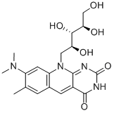 structure of CAS# 51093-55-1, Roseoflavin;8-Dimethylamino-7-Methyl-10-(2,3,4,5-Tetrahydroxypentyl)Benzo[G]Pteridine-2,4-Quinone;Roseoflavin;Roseoflavine
