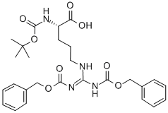 结构式 CAS# 51219-19-3, 叔丁氧羰基-二(苄氧羰基)精氨酸